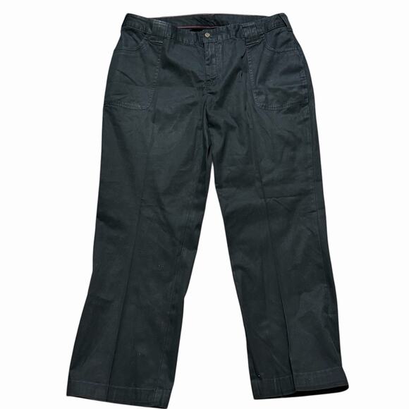 WOMENS DICKIES BLACK COTTON WORK PANTS CARGO SIZE 16 R 100% COTTON STRAIGHT LEG - Picture 1 of 6
